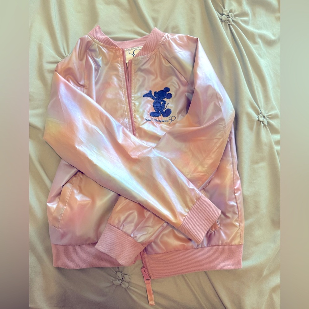 Walt Disney World 50th Anniversary Pink and Purple Iridescent Bomber Windbreaker